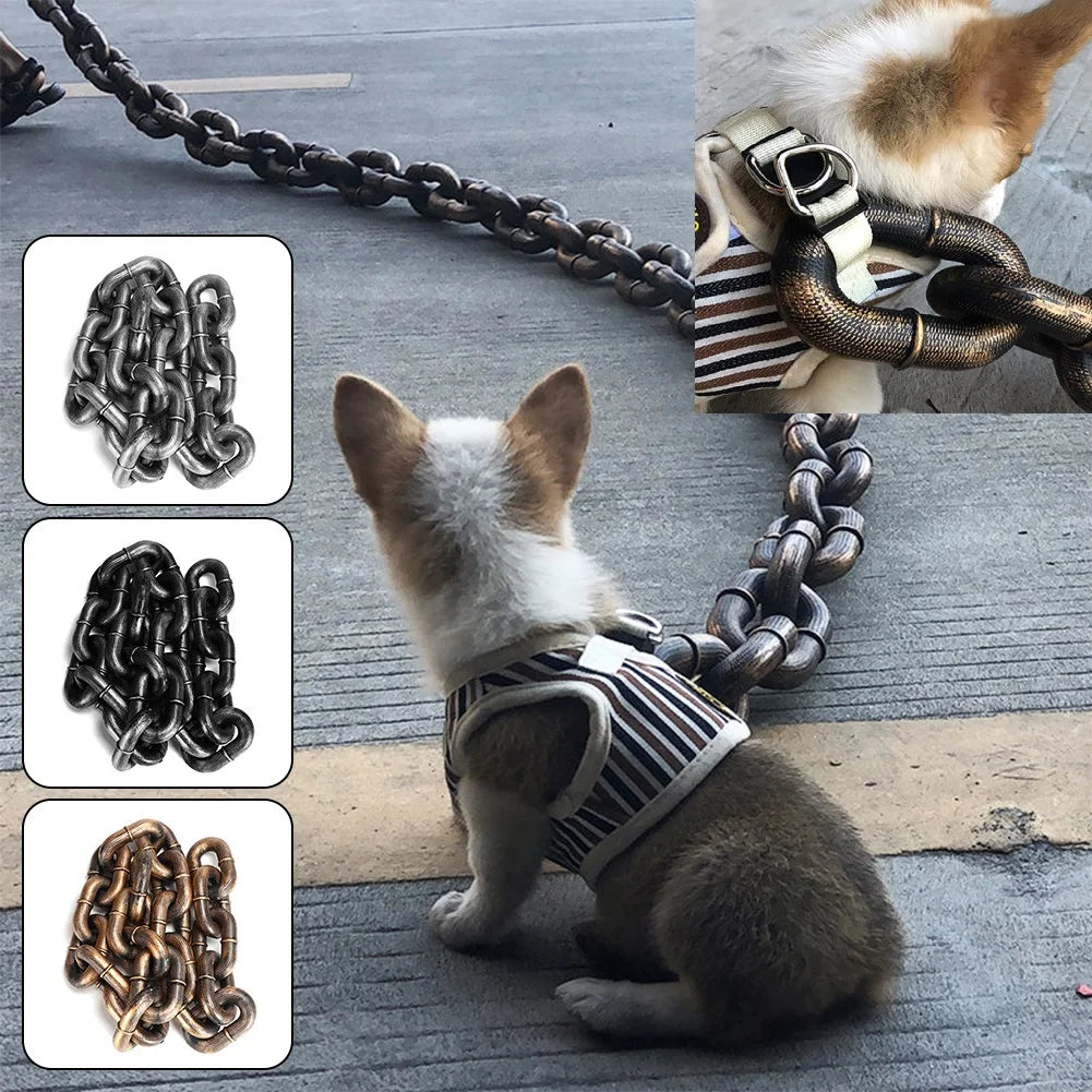 FidoZen Funny Dog Leash – Guinzaglio Catena Simulata per Cani | Leggero e Sicuro
