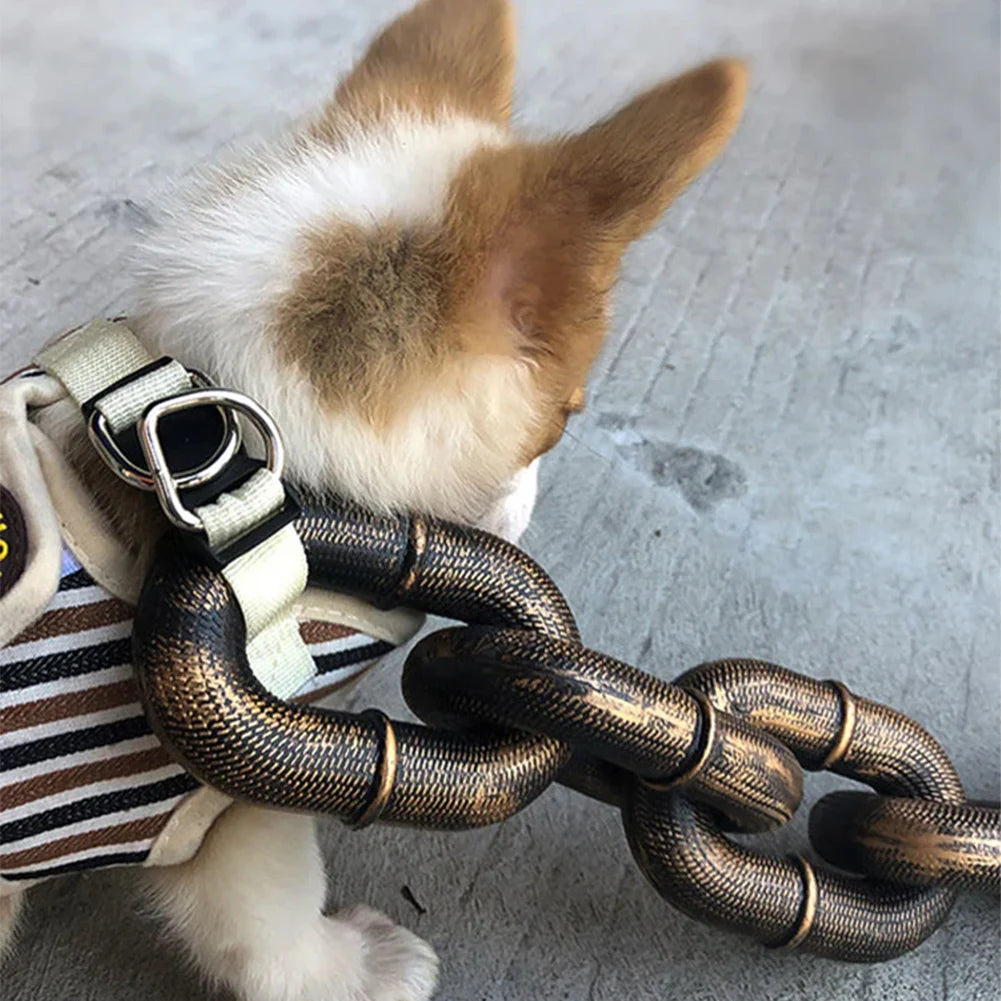 FidoZen Funny Dog Leash – Guinzaglio Catena Simulata per Cani | Leggero e Sicuro
